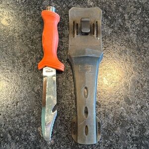 COPY - Deep See Orange Dive Knife with Sheath